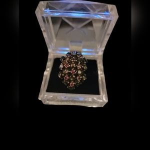 Black Sapphire & Ruby Cocktail Ring.